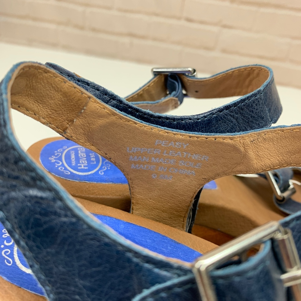 JEFFREY CAMPBELL Sandals Peasy Blue Leather Wedges - Picture 5 of 7